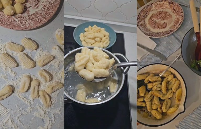 Rețetă de gnocchi făcute în casă, servite cu pește la tigaie