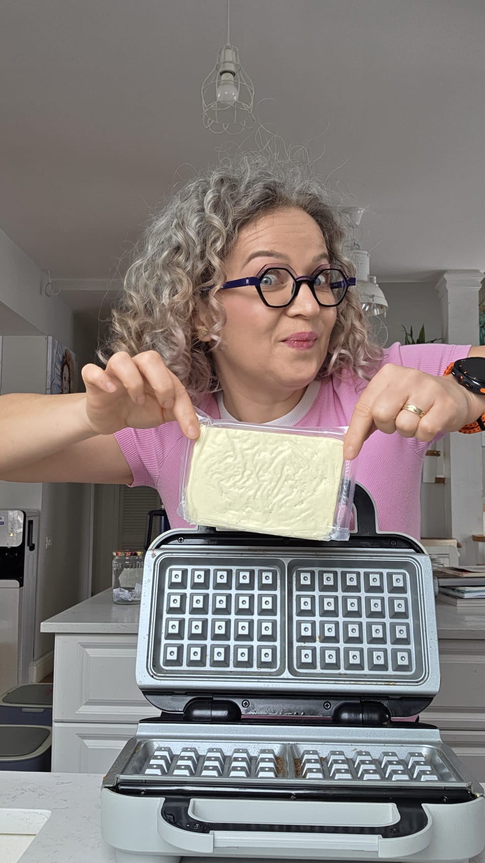 Tofu crocant la waffle maker